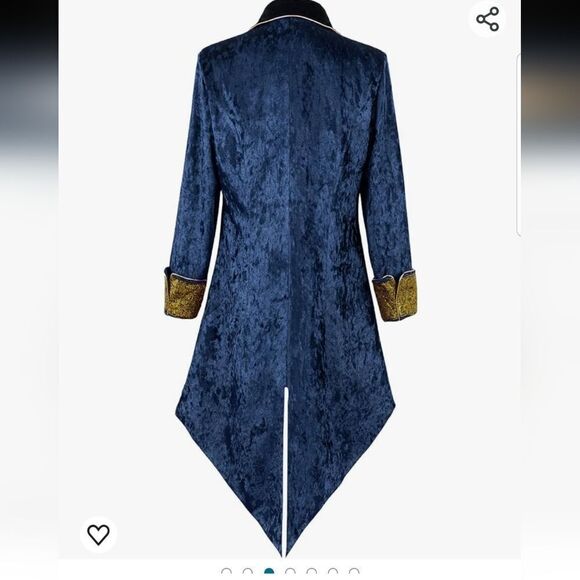 Crubelon Men's Steampunk Vintage Tailcoat Jacket Gothic Halloween Costume 2XL - Picture 2 of 15